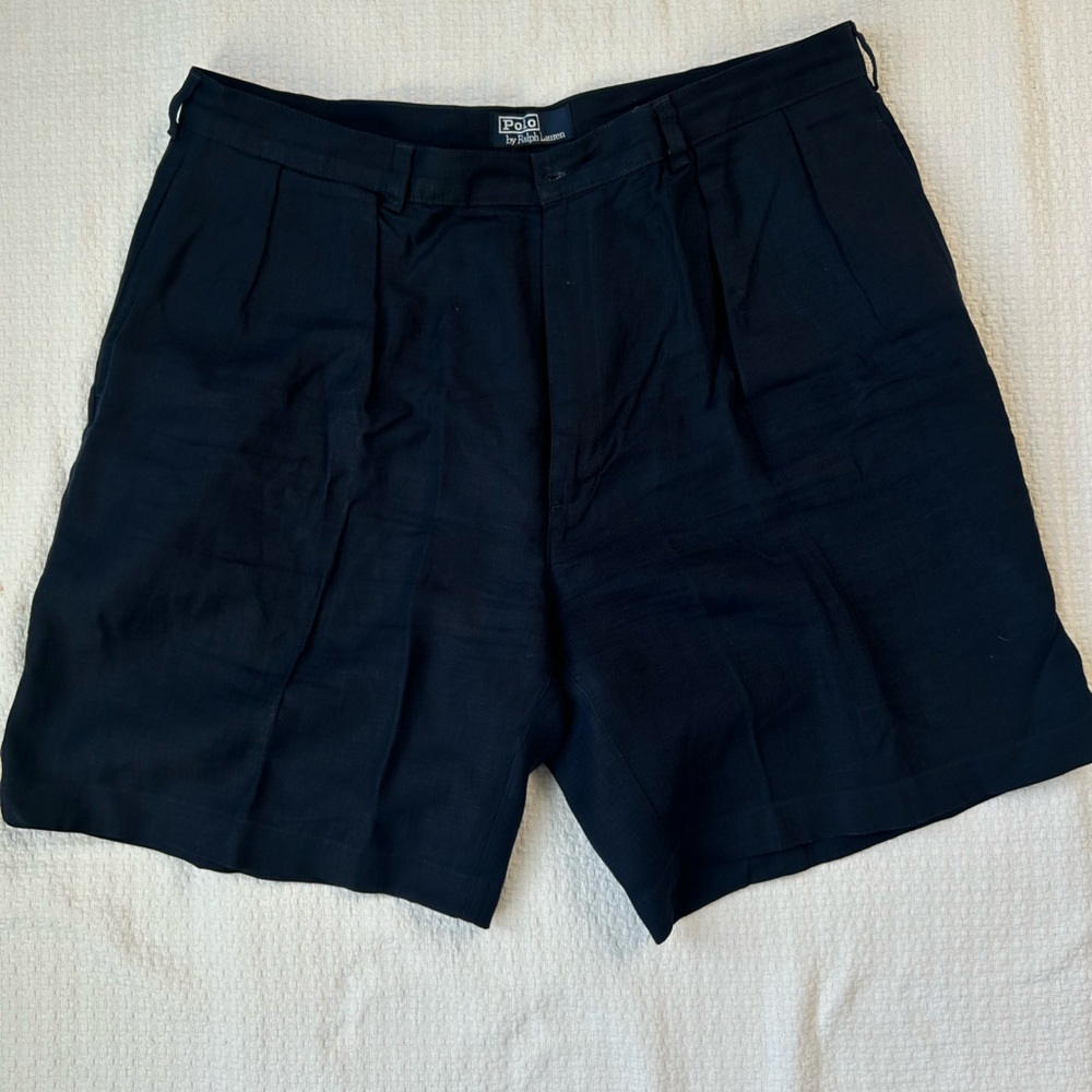 Polo by Ralph Lauren Men's 40 Navy Blue 100% Linen Shorts